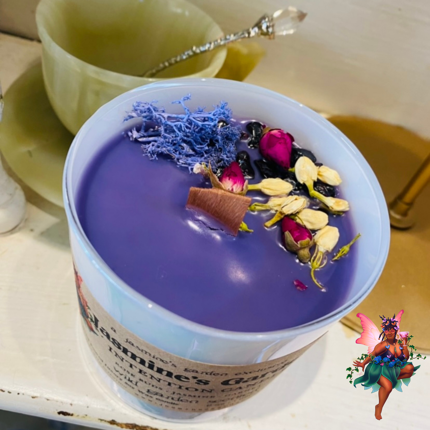 Jasmine's Garden Organic Coconut Soy Wax Intention Candle - 9 oz