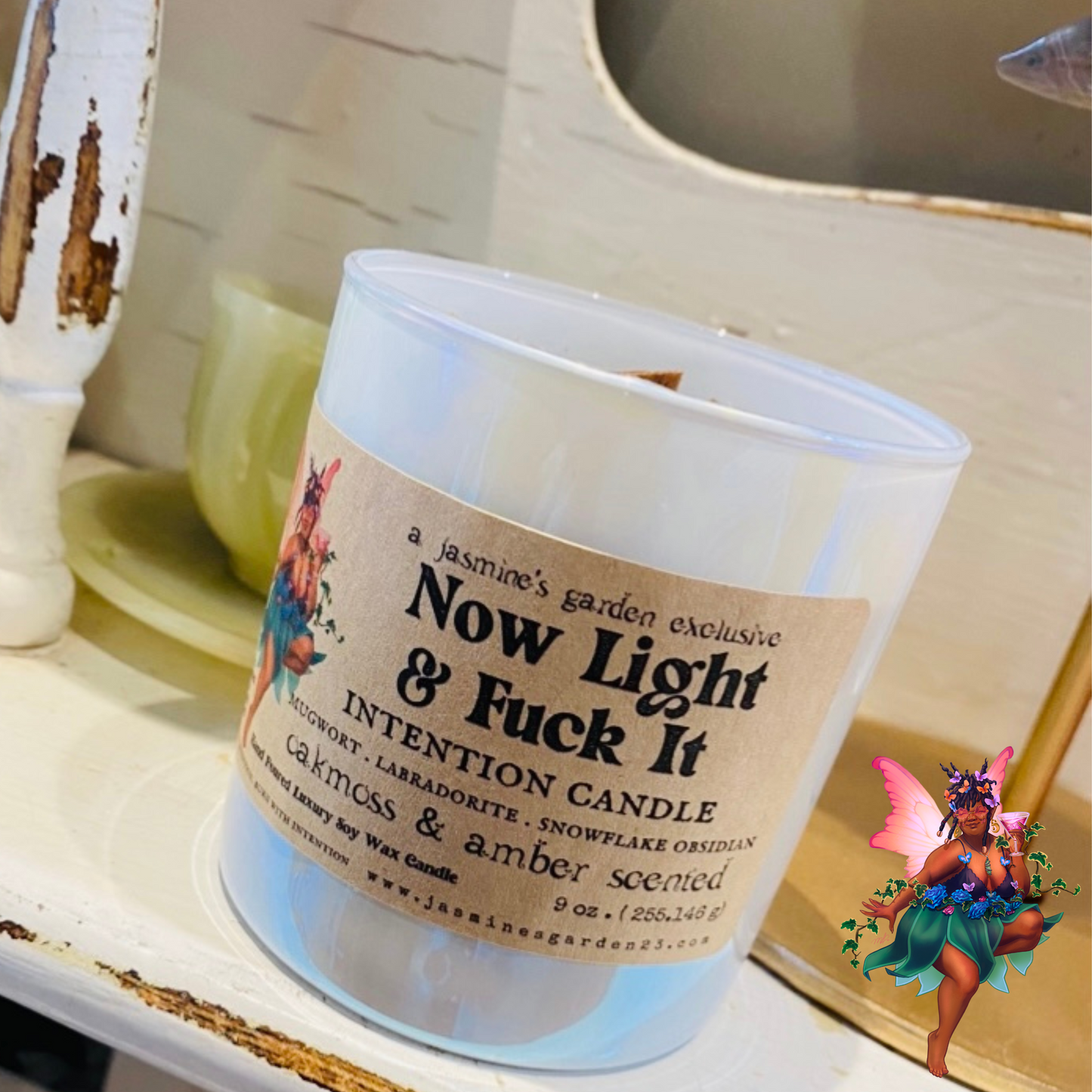 Now Light & F*ck It Organic Coconut Soy Wax Intention Candle - 9 oz