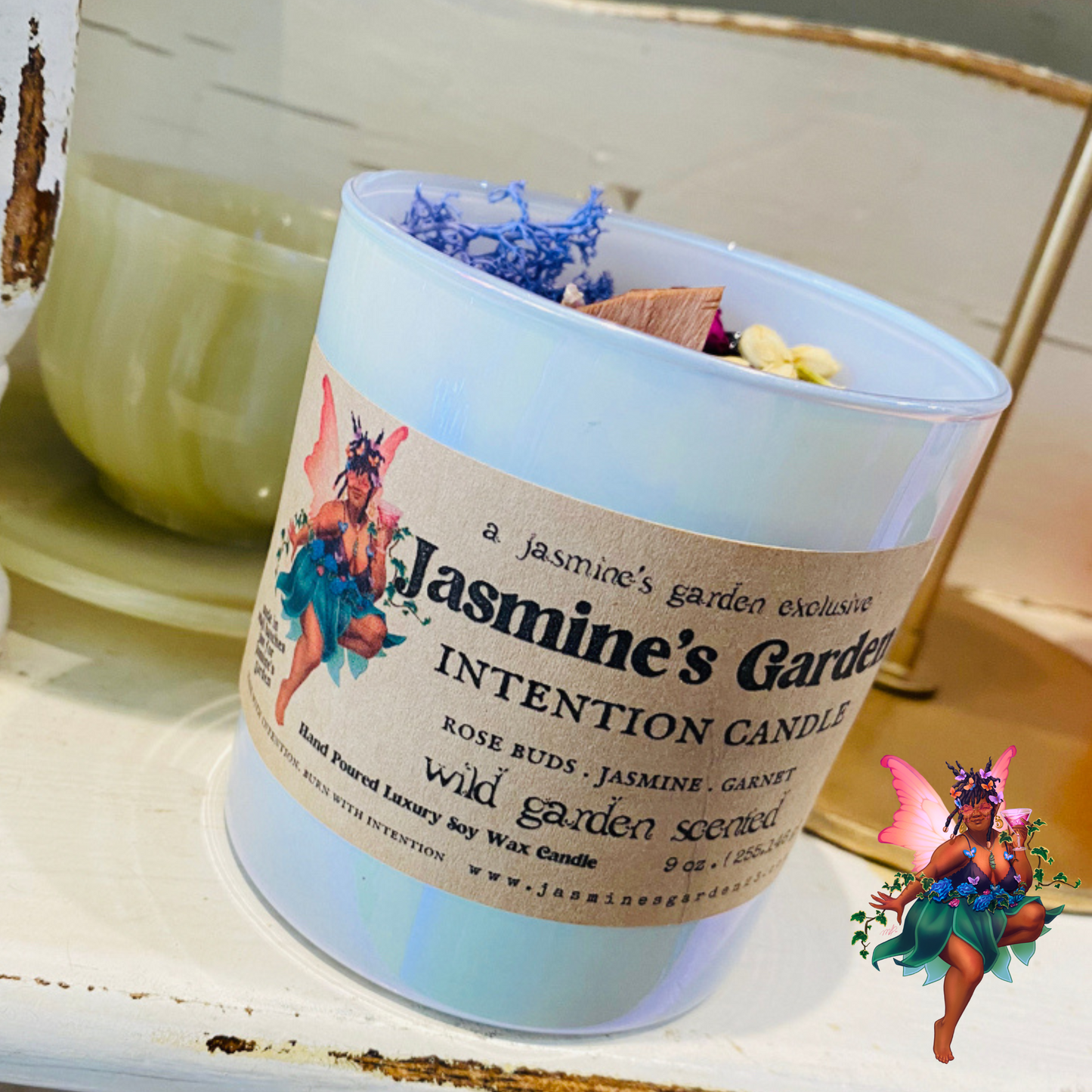 Jasmine's Garden Organic Coconut Soy Wax Intention Candle - 9 oz