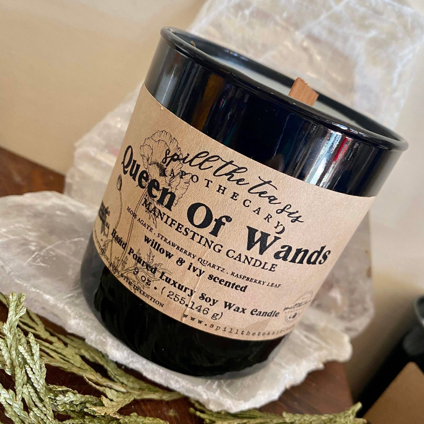 WHOLESALE :: Queen of Wands Black Jar Candle -9oz